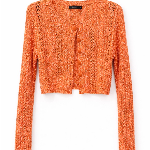 Deluc Sweaters - Deluc Coral Cropped Boho Knit Cardigan